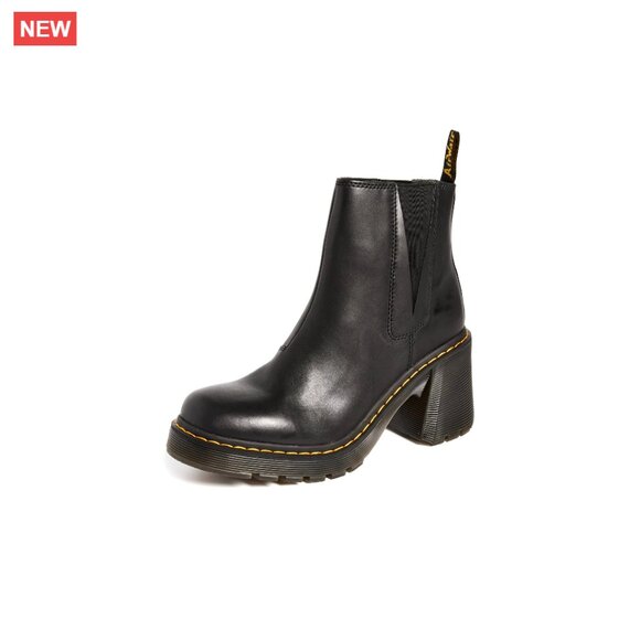 Women's Chelsea Boots Size 6 Leather Ankle Boots with Flared Heel